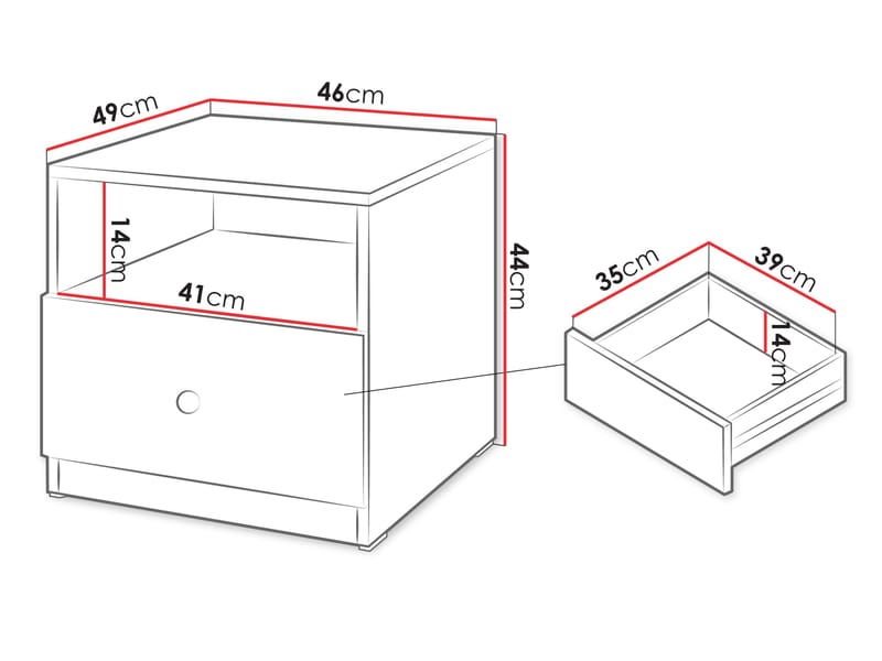 Fayric Sängbord 46 cm - Beige - Möbler - Sovrum - Sängbord