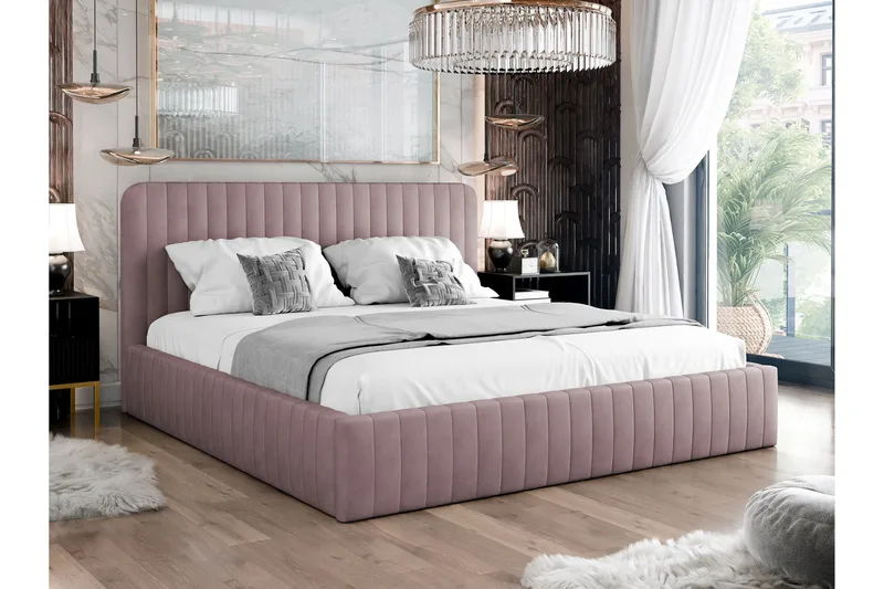 Flanna Sängram 160x200 cm - Rosa - Möbler - Sovrum - Sängram & sängstomme