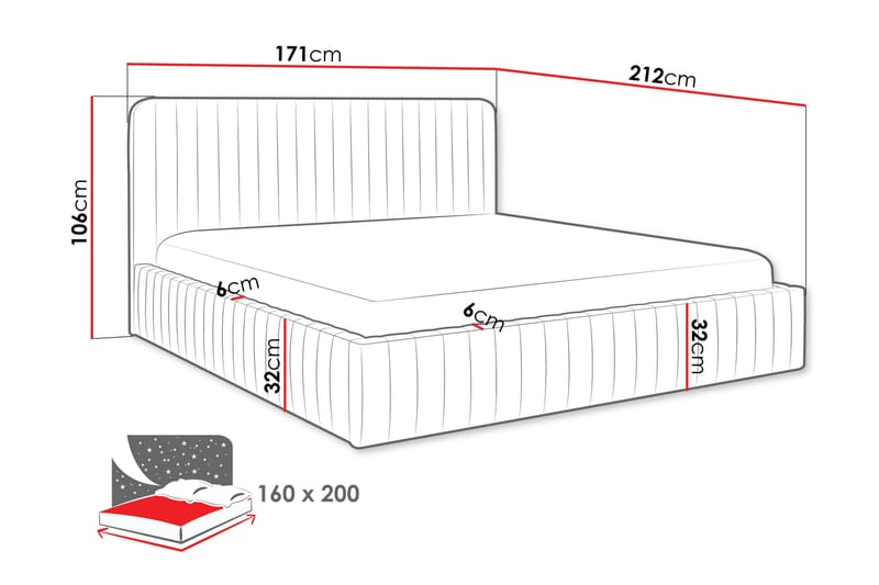 Flanna Sängram 160x200 cm - Rosa - Möbler - Sovrum - Sängram & sängstomme
