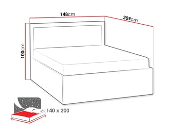Fonti Sängram 140x200 cm med Lyftförvaring - Brun|svart - Möbler - Sovrum - Sängram & sängstomme
