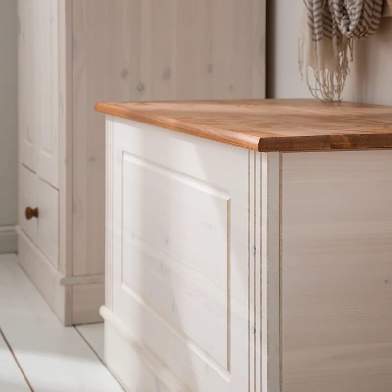 Anita Förvaringskista 80 cm - Vit/Honung - Möbler - Sovrum - Förvaring sovrum - Sängkista