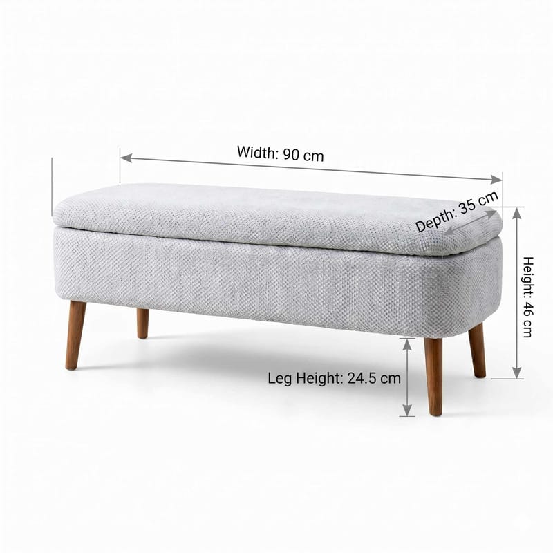 Armenia Sängkista 90 cm - Ljusgrå, Brun - Möbler - Sovrum - Förvaring sovrum - Sängkista