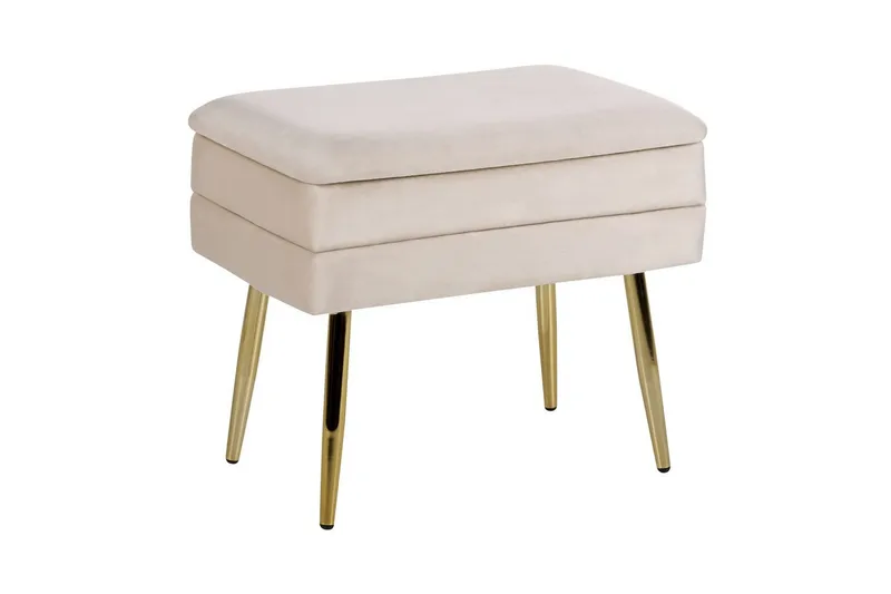 Förvaringsbänk Odessa Beige/guld, Beige/guld