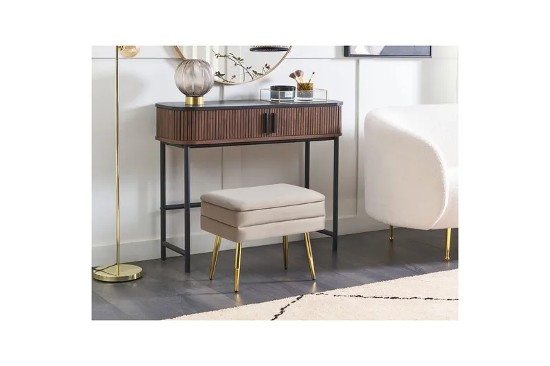 Förvaringsbänk Odessa Beige/guld - Beige/guld - Möbler - Sovrum - Förvaring sovrum - Sängkista