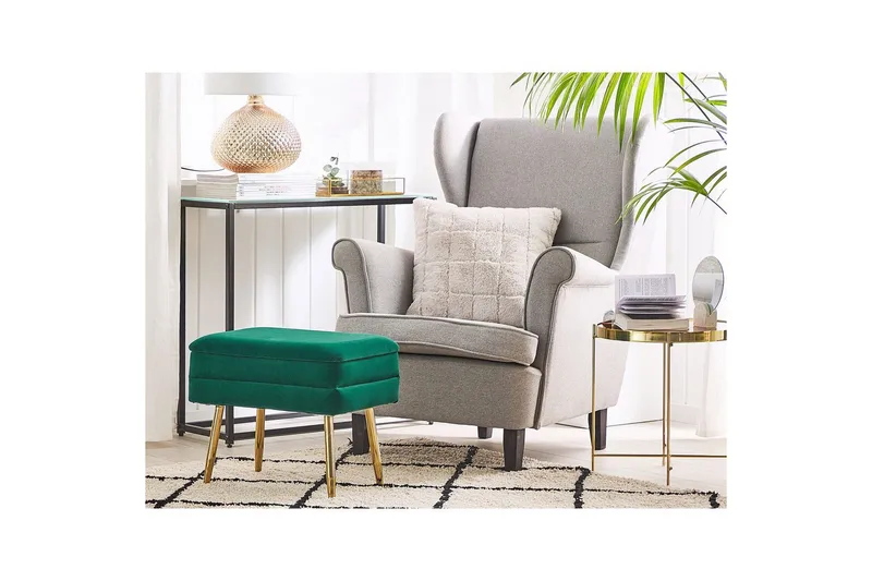 Förvaringsbänk Odessa Grön/guld - Grön/guld - Möbler - Sovrum - Förvaring sovrum - Sängkista