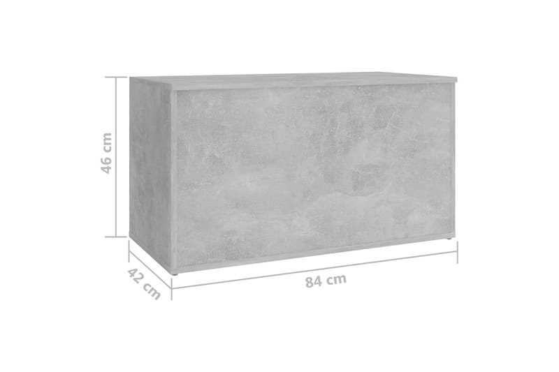 Förvaringskista betonggrå 84x42x46 cm spånskiva - Betonggrå - Sängkista - Förvaringskista & sängkista