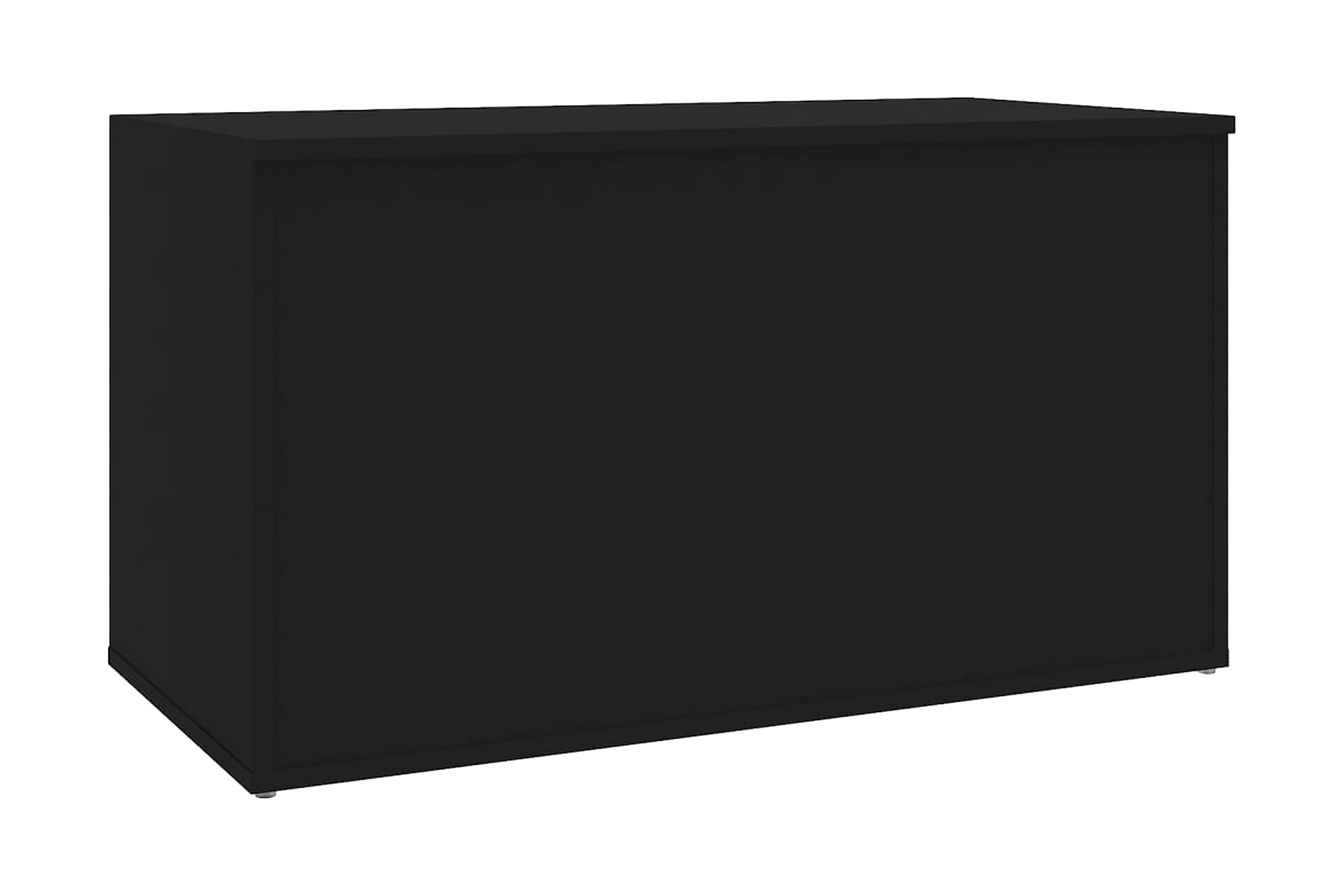 Förvaringskista svart 84x42x46 cm spånskiva – Svart