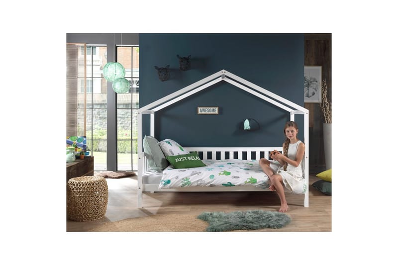 Hussäng med låda Dallas 90x200 cm Vit, Med staket - Vit, Med staket - Möbler - Sovrum - Förvaring sovrum - Sänglåda