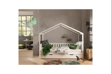 Hussäng med låda Dallas 90x200 cm Vit, Med staket - Vit, Med staket - Möbler - Sovrum - Förvaring sovrum - Sänglåda