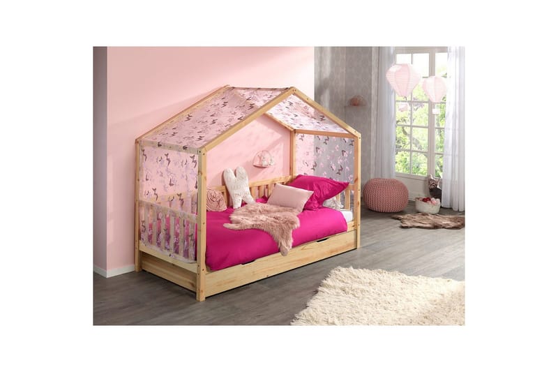 Hussäng med textilsats Dallas 90x200 cm Naturlig, Utan staket, Med låda - Naturlig, Utan staket, Med låda - Möbler - Sovrum - Förvaring sovrum - Sänglåda