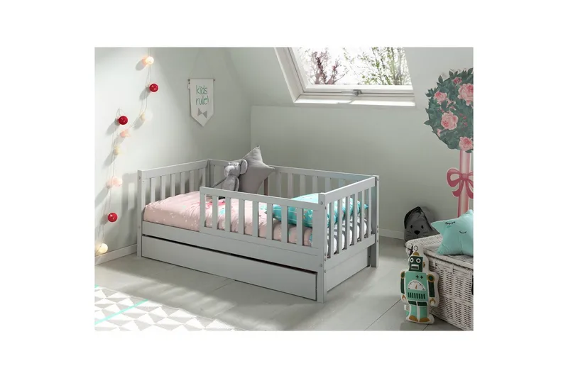 Juniorsäng med låda Peuterbed Grå - Grå - Möbler - Sovrum - Förvaring sovrum - Sänglåda
