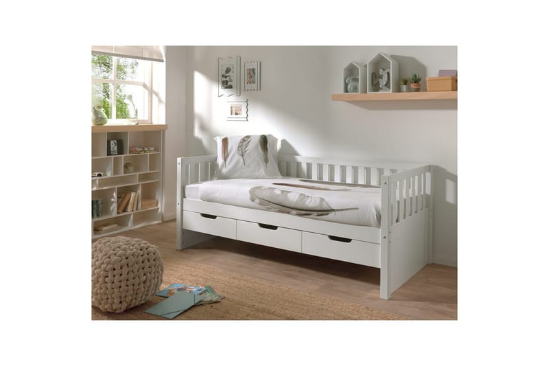 Koj säng Fritz Vit, Med låda - Vit, Med låda - Möbler - Sovrum - Förvaring sovrum - Sänglåda
