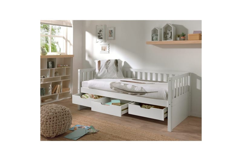 Koj säng Fritz Vit, Med låda - Vit, Med låda - Möbler - Sovrum - Förvaring sovrum - Sänglåda