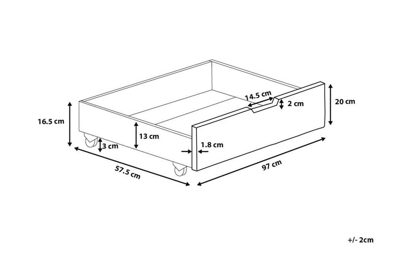 RUMILLY Låda 97|58 cm - Sänglåda - Sängtillbehör - Förvaringslådor