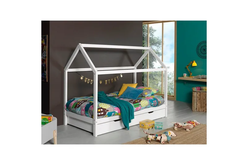 Säng med låda Dallas Vit - Vit - Möbler - Sovrum - Förvaring sovrum - Sänglåda