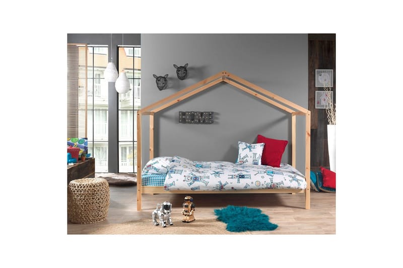 Säng utan staket och en textilsatslåda Dallas 90x200 cm Naturlig - Naturlig - Möbler - Sovrum - Förvaring sovrum - Sänglåda