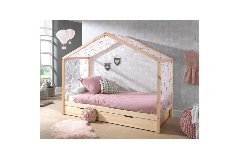 Säng utan staket och en textilsatslåda Dallas 90x200 cm Naturlig - Naturlig - Möbler - Sovrum - Förvaring sovrum - Sänglåda