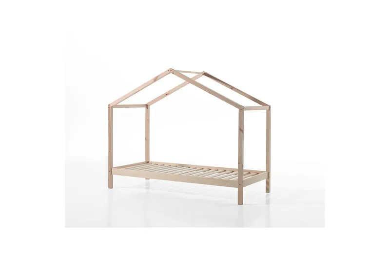 Säng utan staket och en textilsatslåda Dallas 90x200 cm Naturlig, Naturlig