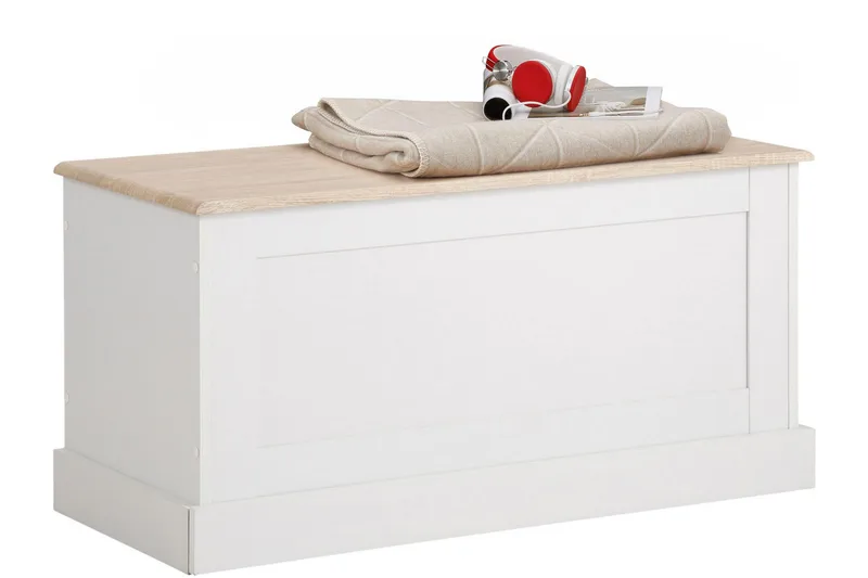 Dareia Förvaringskista 90 cm - Vit/Brun - Möbler - Sovrum - Förvaring sovrum - Sängkista