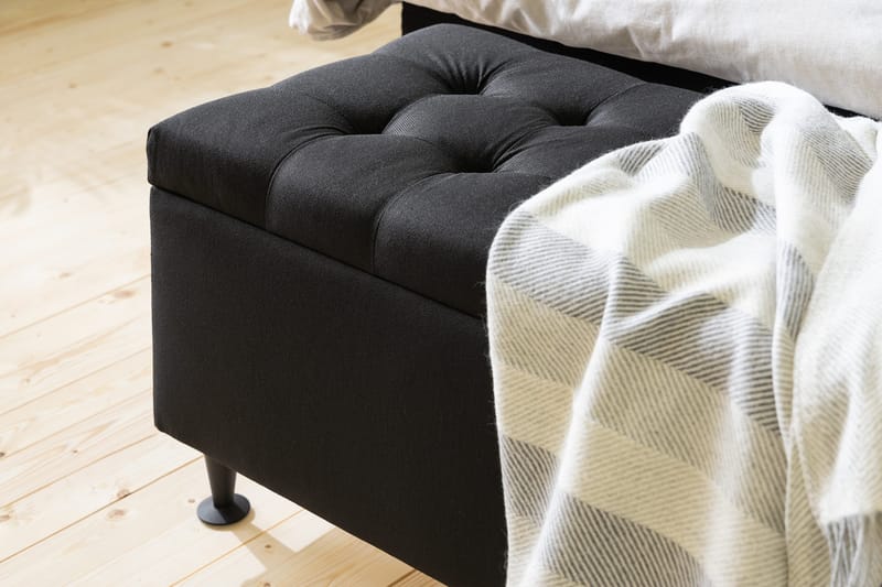 Ella Sängkista 140 cm Djuphäftad - Svart - Möbler - Sovrum - Förvaring sovrum - Sängkista
