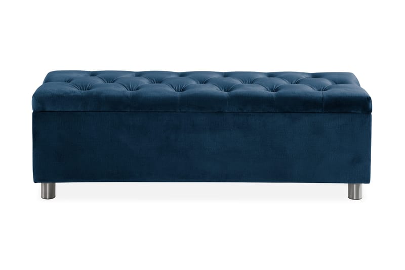 Ella Sängkista 140cm Djuphäftad - Blå/Sammet - Möbler - Sovrum - Förvaring sovrum - Sängkista