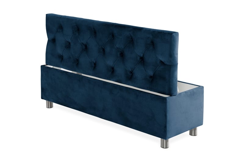 Ella Sängkista 140cm Djuphäftad - Blå/Sammet - Möbler - Sovrum - Förvaring sovrum - Sängkista