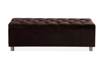 Ella Sängkista 140cm Djuphäftad - Brun/Sammet - Möbler - Sovrum - Förvaring sovrum - Sängkista