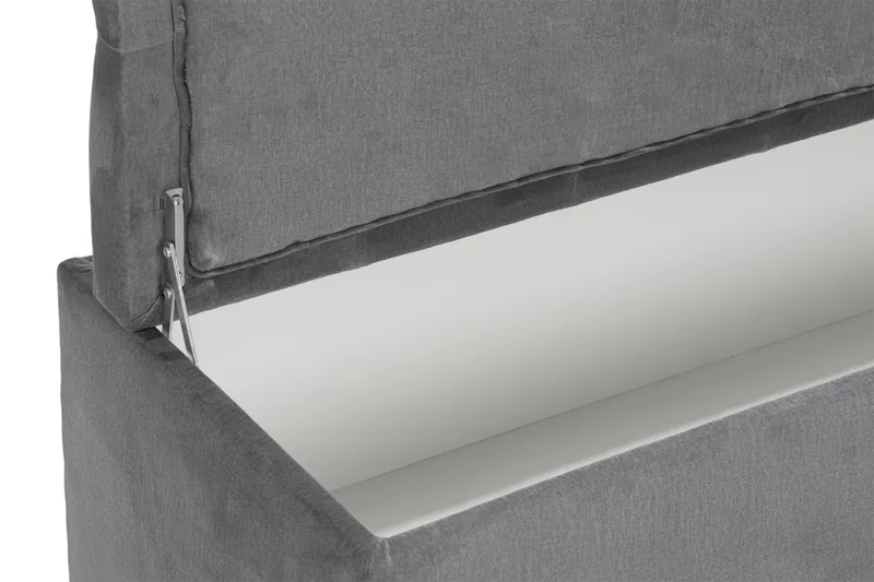 Ella Sängkista 140cm Djuphäftad - Grå/Sammet - Möbler - Sovrum - Förvaring sovrum - Sängkista