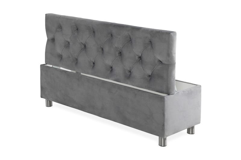 Ella Sängkista 140cm Djuphäftad - Grå/Sammet - Möbler - Sovrum - Förvaring sovrum - Sängkista