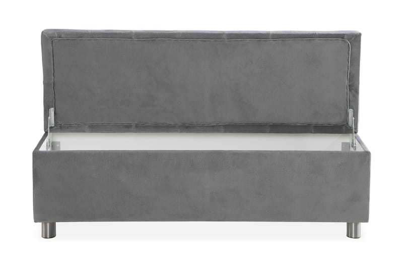 Ella Sängkista 140cm Djuphäftad - Grå/Sammet - Möbler - Sovrum - Förvaring sovrum - Sängkista