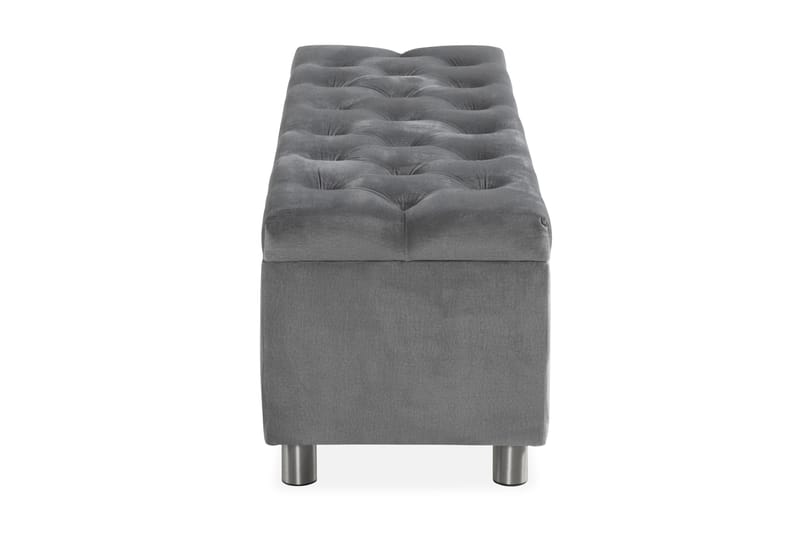 Ella Sängkista 140cm Djuphäftad - Grå/Sammet - Möbler - Sovrum - Förvaring sovrum - Sängkista