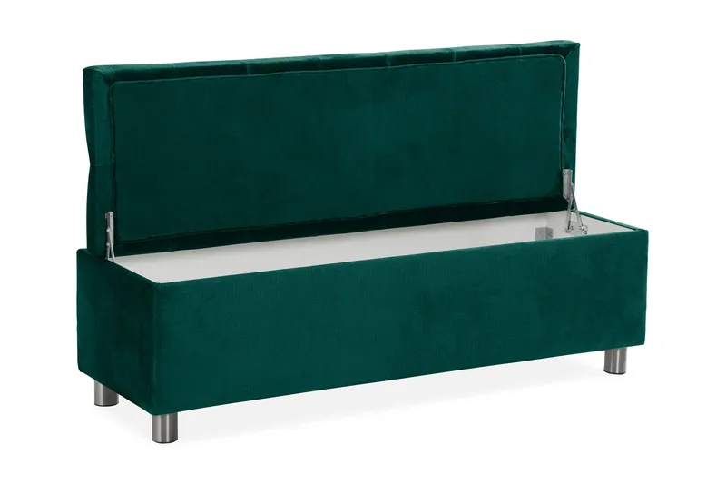Ella Sängkista 140cm Djuphäftad - Grön/Sammet - Möbler - Sovrum - Förvaring sovrum - Sängkista
