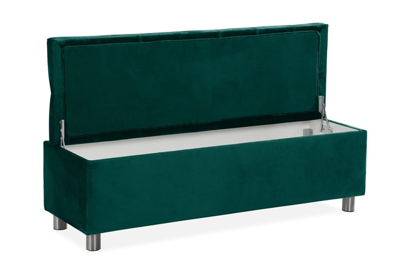 Ella Sängkista 140cm Djuphäftad - Grön/Sammet - Möbler - Sovrum - Förvaring sovrum - Sängkista