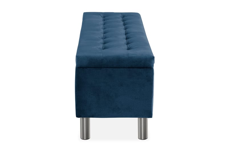 Ella Sängkista 140cm Rutig - Blå/Sammet - Möbler - Sovrum - Förvaring sovrum - Sängkista