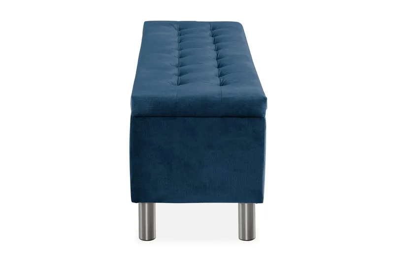 Ella Sängkista 140cm Rutig - Blå/Sammet - Möbler - Sovrum - Förvaring sovrum - Sängkista