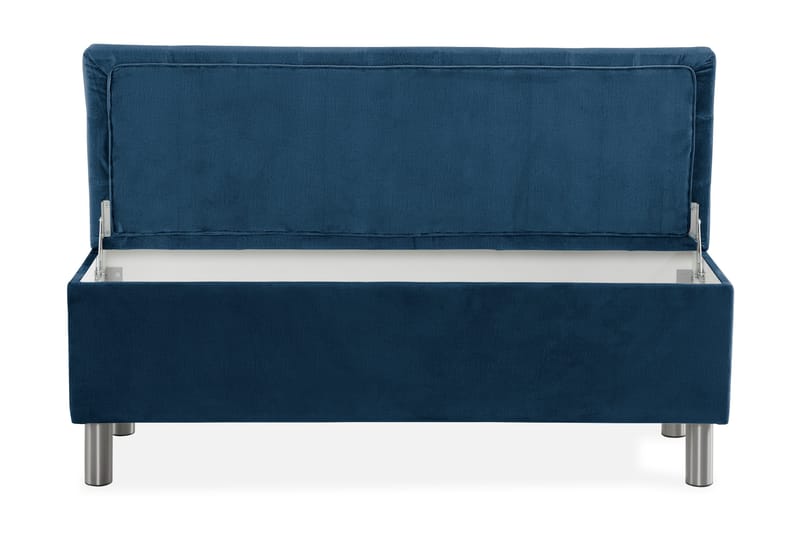 Ella Sängkista 140cm Rutig - Blå/Sammet - Möbler - Sovrum - Förvaring sovrum - Sängkista