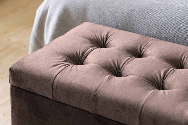 Ella Sängkista 140cm Rutig - Brun/Sammet - Möbler - Sovrum - Förvaring sovrum - Sängkista