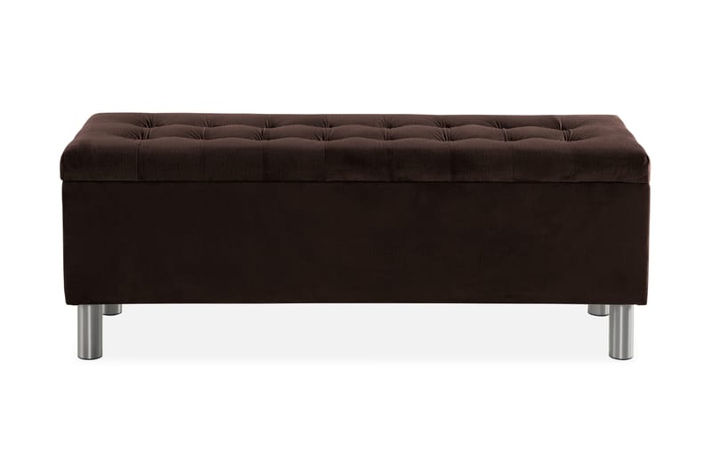 Ella Sängkista 140cm Rutig - Brun/Sammet - Möbler - Sovrum - Förvaring sovrum - Sängkista