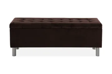 Ella Sängkista 140cm Rutig - Brun/Sammet - Möbler - Sovrum - Förvaring sovrum - Sängkista
