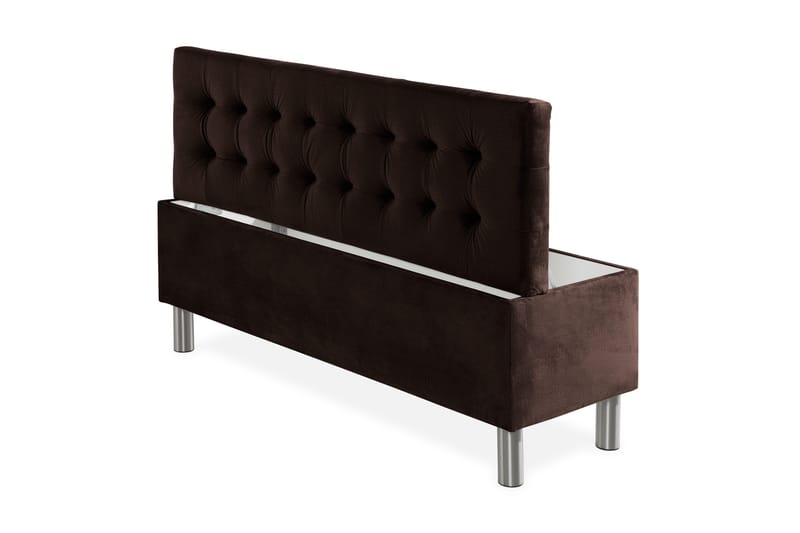 Ella Sängkista 140cm Rutig - Brun/Sammet - Möbler - Sovrum - Förvaring sovrum - Sängkista