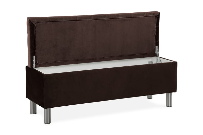 Ella Sängkista 140cm Rutig - Brun/Sammet - Möbler - Sovrum - Förvaring sovrum - Sängkista