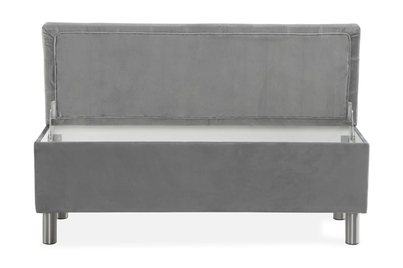 Ella Sängkista 140cm Rutig - Grå/Sammet - Möbler - Sovrum - Förvaring sovrum - Sängkista