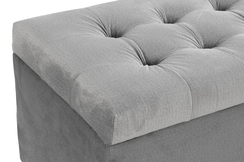 Ella Sängkista 140cm Rutig - Grå/Sammet - Möbler - Sovrum - Förvaring sovrum - Sängkista