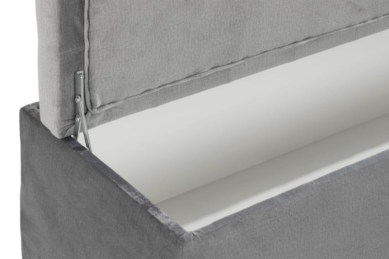 Ella Sängkista 140cm Rutig - Grå/Sammet - Möbler - Sovrum - Förvaring sovrum - Sängkista