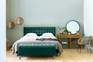 Ella Sängkista 140cm Rutig - Grön/Sammet - Möbler - Sovrum - Förvaring sovrum - Sängkista