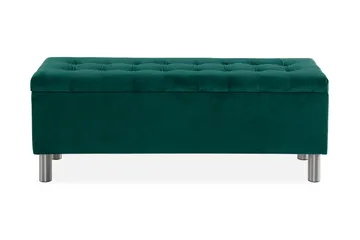Ella Sängkista 140cm Rutig - Grön/Sammet - Möbler - Sovrum - Förvaring sovrum - Sängkista
