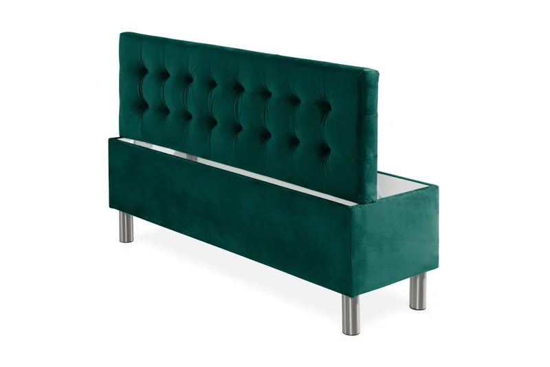 Ella Sängkista 140cm Rutig - Grön/Sammet - Möbler - Sovrum - Förvaring sovrum - Sängkista