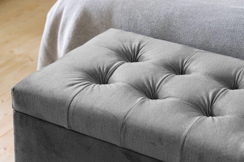 Ella Sängkista 140cm Rutig - Mörkgrå - Möbler - Sovrum - Förvaring sovrum - Sängkista