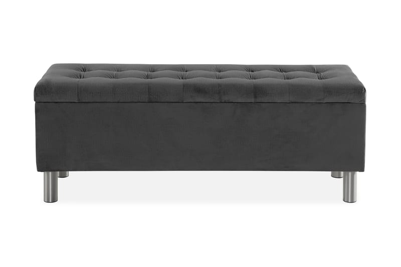 Ella Sängkista 140cm Rutig - Mörkgrå - Möbler - Sovrum - Förvaring sovrum - Sängkista