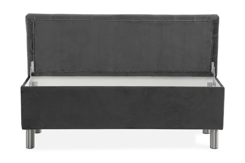 Ella Sängkista 140cm Rutig - Mörkgrå - Möbler - Sovrum - Förvaring sovrum - Sängkista